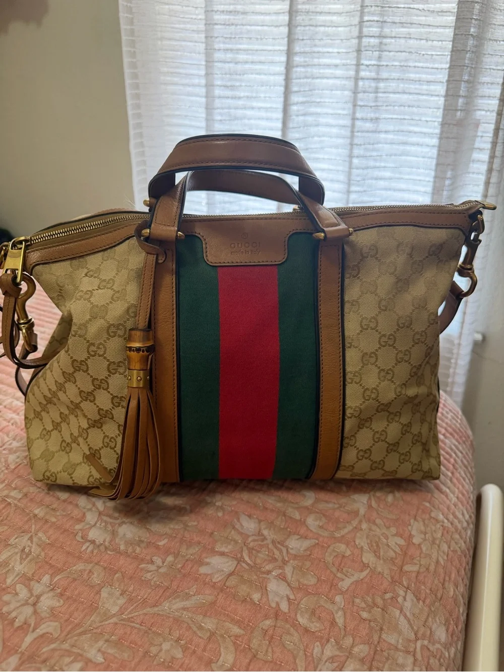 Gucci original monogram canvas large tote